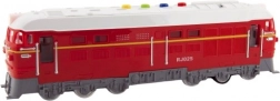 Locomotive en plastique à piles avec son et lumière 35 cm – Rouge