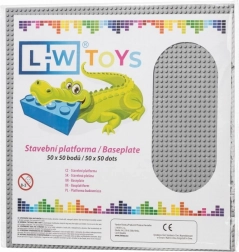 Grande plaque de construction 50×50 plots – grise (compatible avec LEGO)