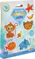 Peinture diamant – autocollants animaux, 12 pcs