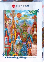Puzzle Heye Charming Village : Porte bleue, 500 pièces