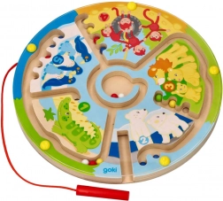 GOKI labyrinthe magnétique en bois Zoo