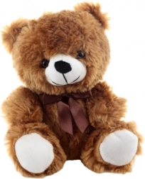 Ourson en peluche marron avec nœud 25 cm