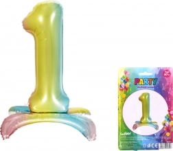 Ballon gonflable en forme de chiffre 1 arc-en-ciel 80 cm