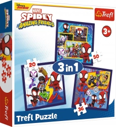 Puzzle Spidey : araignées et dinosaures 3-en-1 (20, 36 et 50 pièces)