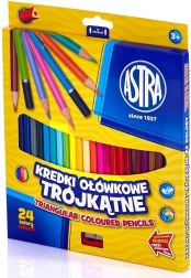 Crayons triangulaires ASTRA 24 pcs avec taille-crayon