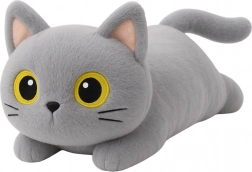 Jouet en peluche chat gris avec grands yeux 45 cm