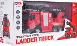 Camion de pompiers RC avec échelle télescopique et brume d’eau 2,4 GHz