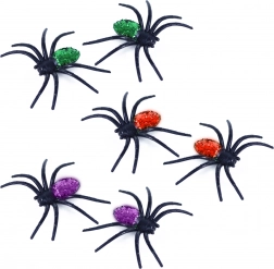 Décoration araignées pailletées 3 couleurs