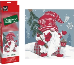 Peinture diamant Père Noël farfadet 30 × 30 cm