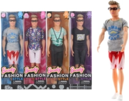 Poupée garçon tendance en tenue d’été avec short et lunettes 30 cm - 1 pièce