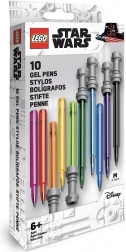 Stylos gel Lego Star Wars sabre laser, set de 10 couleurs, 0,7 mm