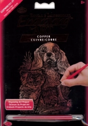 Tableau à gratter cuivre chien et chat