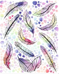 patchs thermocollants plumes – grande planche 20 × 30 cm