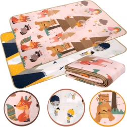 Tapis éducatif en mousse EPE double face 150 × 180 cm montagnes et animaux