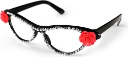 Lunettes de carnaval avec roses et strass