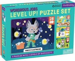 Mudpuppy Level Up! métiers extraordinaires – puzzle pour enfants 4-en-1
