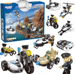 Woopie jeu de construction Véhicules de police 8 en 1 STEAM