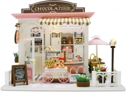 Maison miniature Chocolaterie – kit créatif DIY avec éclairage LED