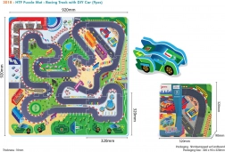 Tapis puzzle en mousse circuit de course 9 pièces avec petite voiture EVA 10m+