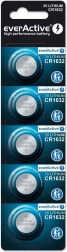 Batteries lithium EverActive CR1632 - 5 pièces en blister