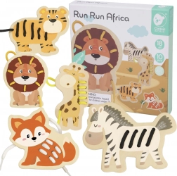 Classic World animaux à lacer en bois Afrique – 10 pièces