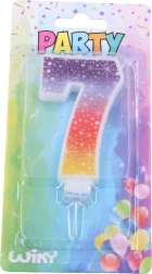 Bougie de fête chiffre 7 Étoiles