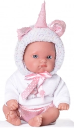 poupée réaliste bébé licorne blanche 21 cm
