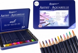 Set de 48 crayons aquarellables dans un étui métallique