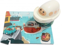 Top Bright puzzle en bois avec jouet bateau, 24 pièces