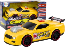 Voiture de course jaune avec lumières et sons