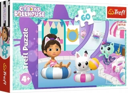 Puzzle Trefl La Maison de Chat de Gabby – Gabby à la piscine, 60 pièces