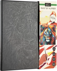 Peinture par numéros sur toile noire – lion