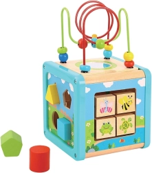 Cube en bois avec labyrinthe BABU