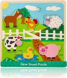 Puzzle sonores en bois – animaux de la ferme