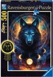 Puzzle Ravensburger phosphorescent – loup et lunes, 500 pièces