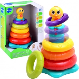 Pyramide interactive à empiler avec petit canard, musicale et lumineuse
