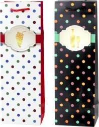 Sac cadeau pour vin à pois 35 × 12 × 9 cm