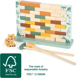 malá foot vratká zeď safari – jeu d’équilibre en bois