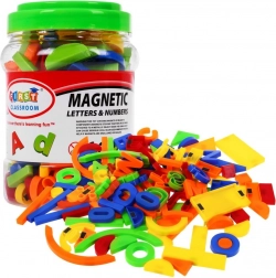 Set de lettres, chiffres et formes magnétiques colorés – 128 pièces