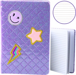 Carnet brocart avec écussons violet B6 80 feuilles