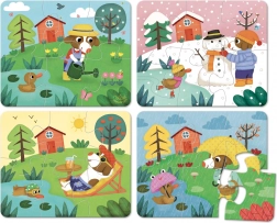 vilac puzzle en bois quatre saisons en boîte