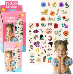 Set de tatouages temporaires pour enfants – fleurs et motifs féeriques, 60 modèles