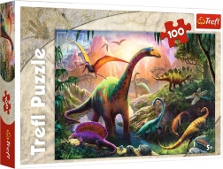 Puzzle dinosaures 100 pièces – monde des dinosaures Trefl