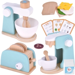 Jokomisiada set en bois pour cuisine enfant – grille-pain, cafetière et mixeur avec accessoires
