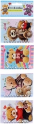 Carnets spirales à motif oursons, lot de 4 pièces