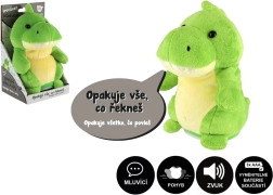 Dinosaure en peluche Rexík répétant les phrases avec sons, 18 cm