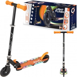 Trottinette pliable pour enfants EVO Light Flash avec plateau LED, orange