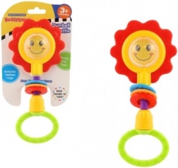 hochet et anneau de dentition en forme de fleur, plastique, 8 × 19 cm, dès 3 mois