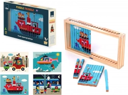 Vilac Puzzle 4D en bois – Moyens de transport