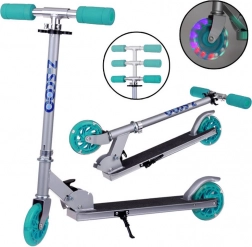Trottinette pliable pour enfants avec roues LED – Turquoise